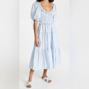 En Saison Poplin Tiered Midi Dress